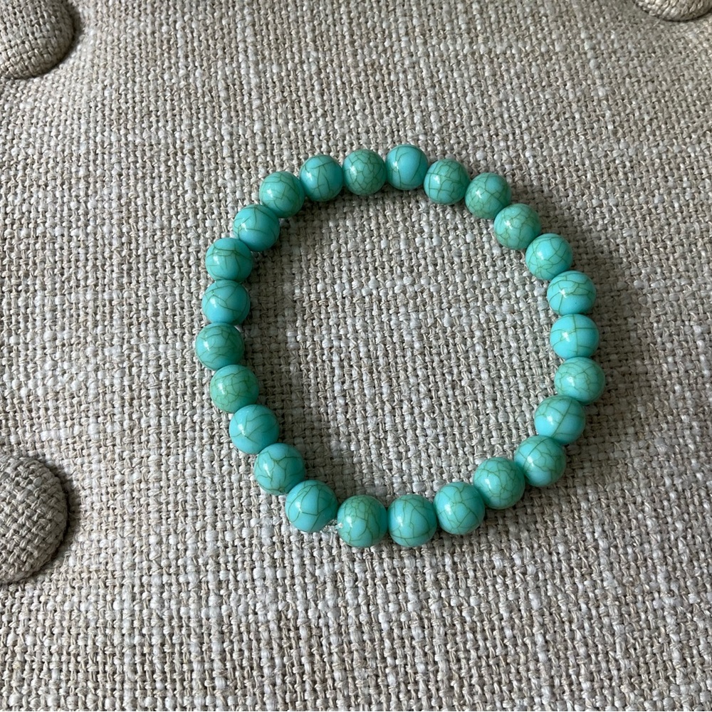 Turquoise Beaded Stretch Bracelet - Women Jewelry